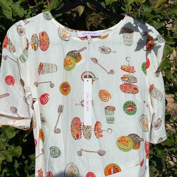 NWT Lisa Says Gah Caviar Dreams White Linen Belle Dress Size Medium Brand New - Picture 8 of 14